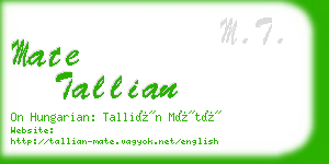 mate tallian business card